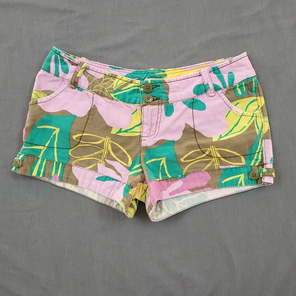 Mossimo Supply Co. Tropical Print Shorts in Pink, Green, Yellow, Brown